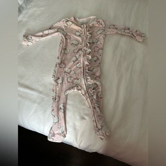 Caden Lane Pajamas Caden Lane 36m Winter Pink Snowmen Onesie Frosty